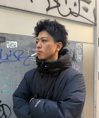 ショート パーマ メンズ heavenly by HAVANA新宿所属・メンズショート/ピン パーマ/新宿/フウガのヘアスタイル