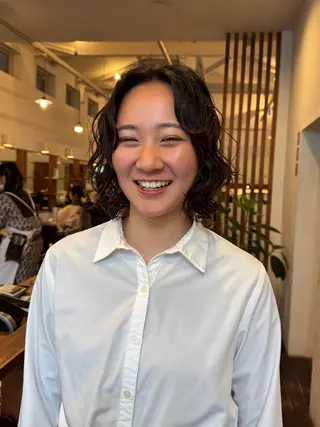 ミディアム パーマ MOK大阪梅田店 Asahiのヘアスタイル