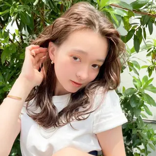 ミディアム カラー パーマ ヘアアレンジ メンズ キッズ ネイル マツエク・マツパ アイブロウ 丁寧なカウンセリング 🌿Chiemi🌿のヘアスタイル