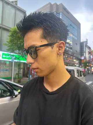 ショート メンズ Rei/ 縮毛矯正/ ハイライトカラー募集のヘアスタイル