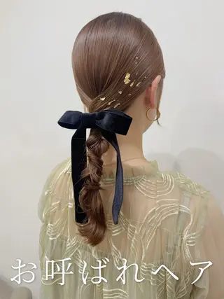 セミロング ヘアアレンジ 韓国風パーマ/ヘア セット/店長みづきのヘアスタイル