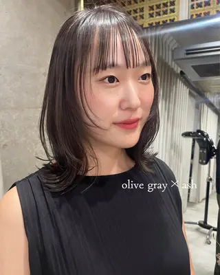 セミロング カラー 表参道/赤み無し 透明感 colorのヘアスタイル