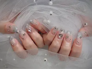 ネイル I-nailロング /ワンホン/キラキラのネイルデザイン