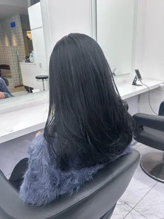 ロング カラー パーマ ヘアアレンジ メンズ キッズ ブリーチなしカラー/ ブラウン/レイヤーのヘアスタイル