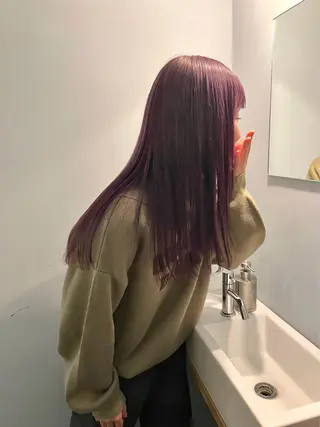 ロング カラー カットモデル/ ハイトーン/ゆうあのヘアスタイル