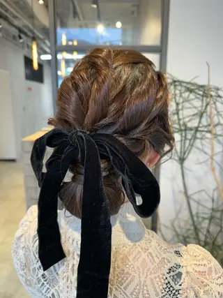 セミロング ヘアアレンジ 透明感カラー✨艶髪 制作🌱山根あゆみのヘアスタイル