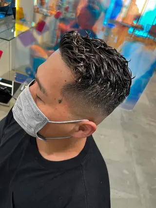 ショート パーマ メンズ &CREW スタッフのヘアスタイル