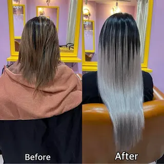 ロング シール＋ちび編み込み エクステ梅田🐨のヘアスタイル