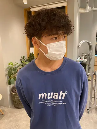 パーマ メンズ akane/ 縮毛矯正/暖色のヘアスタイル