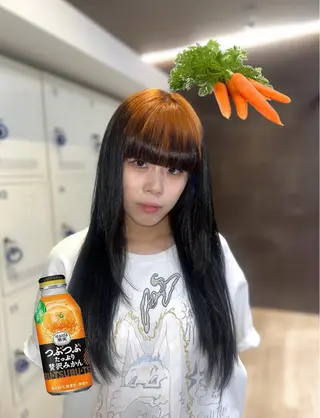 セミロング カラー 岡山ハイトーン・ ルーツカラー/こもものヘアスタイル