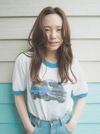 ロング 柳下 涼のヘアスタイル