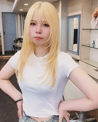 ロング カラー ✨原宿ハイトーン ブリーチ職人菊池のヘアスタイル