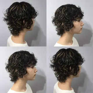 ショート カラー パーマ 艶髪サラサラカラー 🌈前原健吾のヘアスタイル