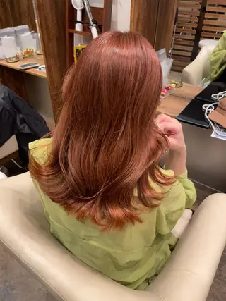 セミロング カラー 【完全個室】髪質改善 暖色カラー/山崎唯奈のヘアスタイル