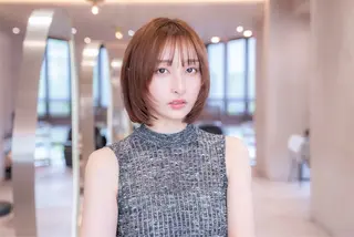 ミディアム 渋谷／タッセルボブ ／顔周り/加邊凌也のヘアスタイル