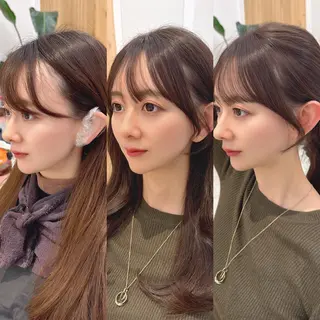 セミロング レイヤーカット/ 顔まわり/アオイのヘアスタイル