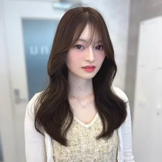 セミロング カラー 韓国風×髪質改善 ゆりのヘアスタイル