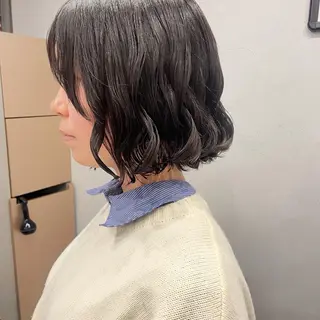 ミディアム カラー パーマ 表参道/赤み無し 透明感 colorのヘアスタイル