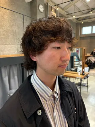 ショート カラー パーマ ヘアアレンジ メンズ 押切 響　のヘアスタイル