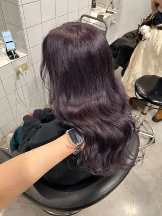 ロング カラー 暗髪🩶ラベンダー/ ブルー/ユウナ🤍のヘアスタイル