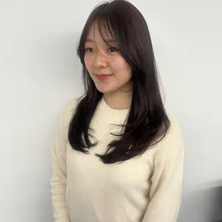 ロング 絹髪矯正/艶カラー /透明感/石田桃子のヘアスタイル