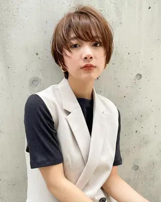 ショート カラー 縮毛/ショート/ ボブ/レイヤー/小原のヘアスタイル