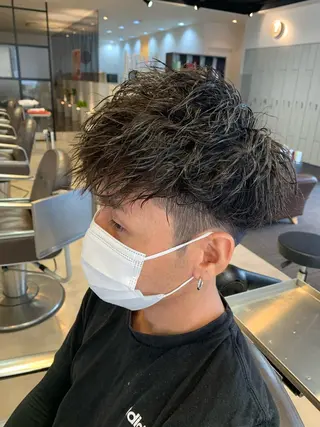 ショート メンズパーマ/難波/ 心斎橋　室園亮佑のヘアスタイル