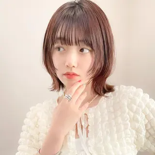 ミディアム ミディアム/顔周り/ ベージュ🌼mayuのヘアスタイル