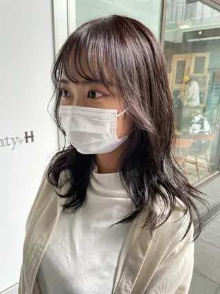 ミディアム 栄　mighty by H所属・不破一輝/栄/矢場町 ボブ/レイヤー/艶髪のヘアスタイル