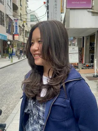 セミロング 横浜カラー/パーマ/ SAKI💫のヘアスタイル