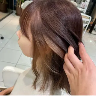 カラー soleil by ailes所属・Yunoka/切りっ ぱなし/顔まわりのヘアスタイル