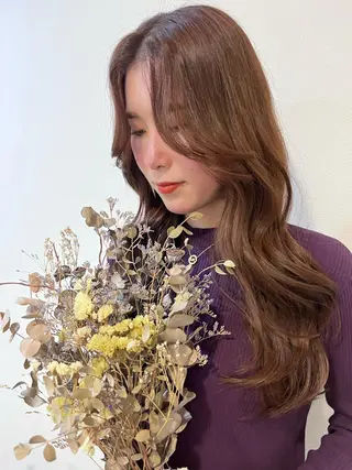 ロング カラー ヘアアレンジ 韓国×巻ける髪質改善 💍maki💍のヘアスタイル