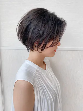 ショート ショート/ボブ/ 白髪ぼかし/しんやのヘアスタイル