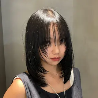 ミディアム 🍭ハイトーン/レイ ヤーカット🍭チャンのヘアスタイル