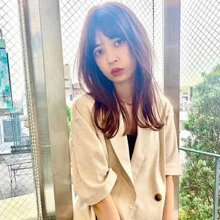 セミロング カラー Sana / 韓国ヘア / カラーのヘアスタイル