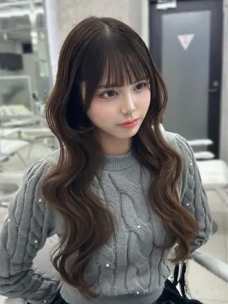 ロング のり🐼顔まわり/ 韓国/レイヤーカットのヘアスタイル