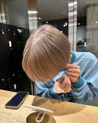 ショート カラー レイヤーカット/ ブリーチカラー/雅人のヘアスタイル