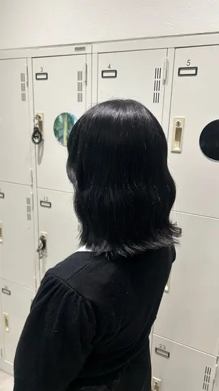 ミディアム 縮毛矯正/ブリーチ 無しWカラーのヘアスタイル