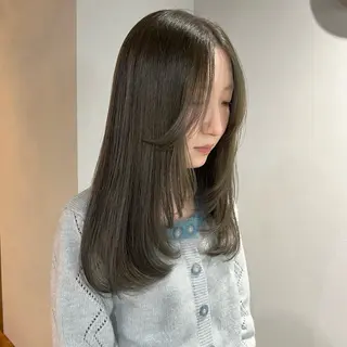ロング カラー akane/ベージュ /オリーブ/ブラウンのヘアスタイル