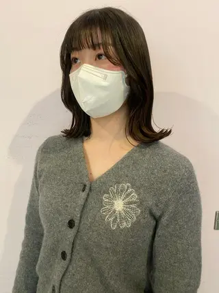 ミディアム カラー アオイ🩵暖色 /まろやかカラーのヘアスタイル