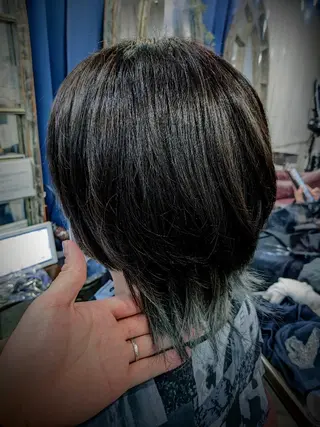 ショート カラー メンズパーマ/顔周り レイヤーカット/えののヘアスタイル