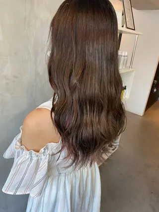 ロング カラー ヘアアレンジ 切りっぱなしボブ/ デザインカラー店長のヘアスタイル