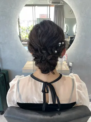 セミロング ベージュ/ヘアセット 透明感/♡来村　瑚春のヘアスタイル