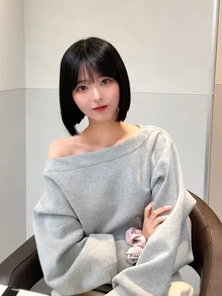 ショート カラー ヘアアレンジ 縮毛矯正🤍 盛れるボブ/ひかりのヘアスタイル