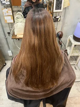 ロング カラー 艶髪/ハイトーン/ ヘアセット/モエノのヘアスタイル