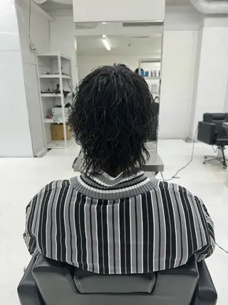 ミディアム パーマ メンズ 柏メンズカットパーマ NO.1タイチのヘアスタイル