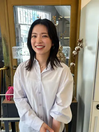 セミロング 艶髪color💎髪 質改善ストレート大吉のヘアスタイル