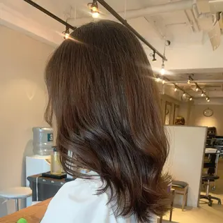 ミディアム カラー 透明感/オリーブ/ グレージュ/YUKAのヘアスタイル