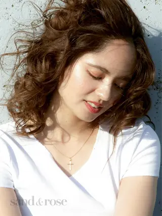 ミディアム パーマ Sand&Rose所属・🍀似合わせカット 🍀柳澤里玖のヘアスタイル