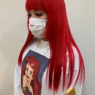 ロング カラー 暖色カラー❤️横浜 エクステらん🦖のヘアスタイル
